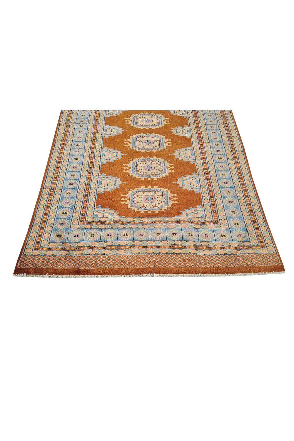 Authentic Hand Knotted Vintage Pakistani Bokhara Jhaldar Wool Area Rug 6 x 4 Ft (929 Ger-4)