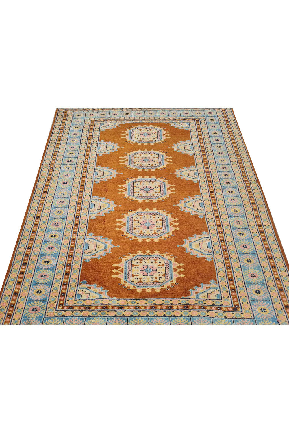 Authentic Hand Knotted Vintage Pakistani Bokhara Jhaldar Wool Area Rug 6 x 4 Ft (929 Ger-4)