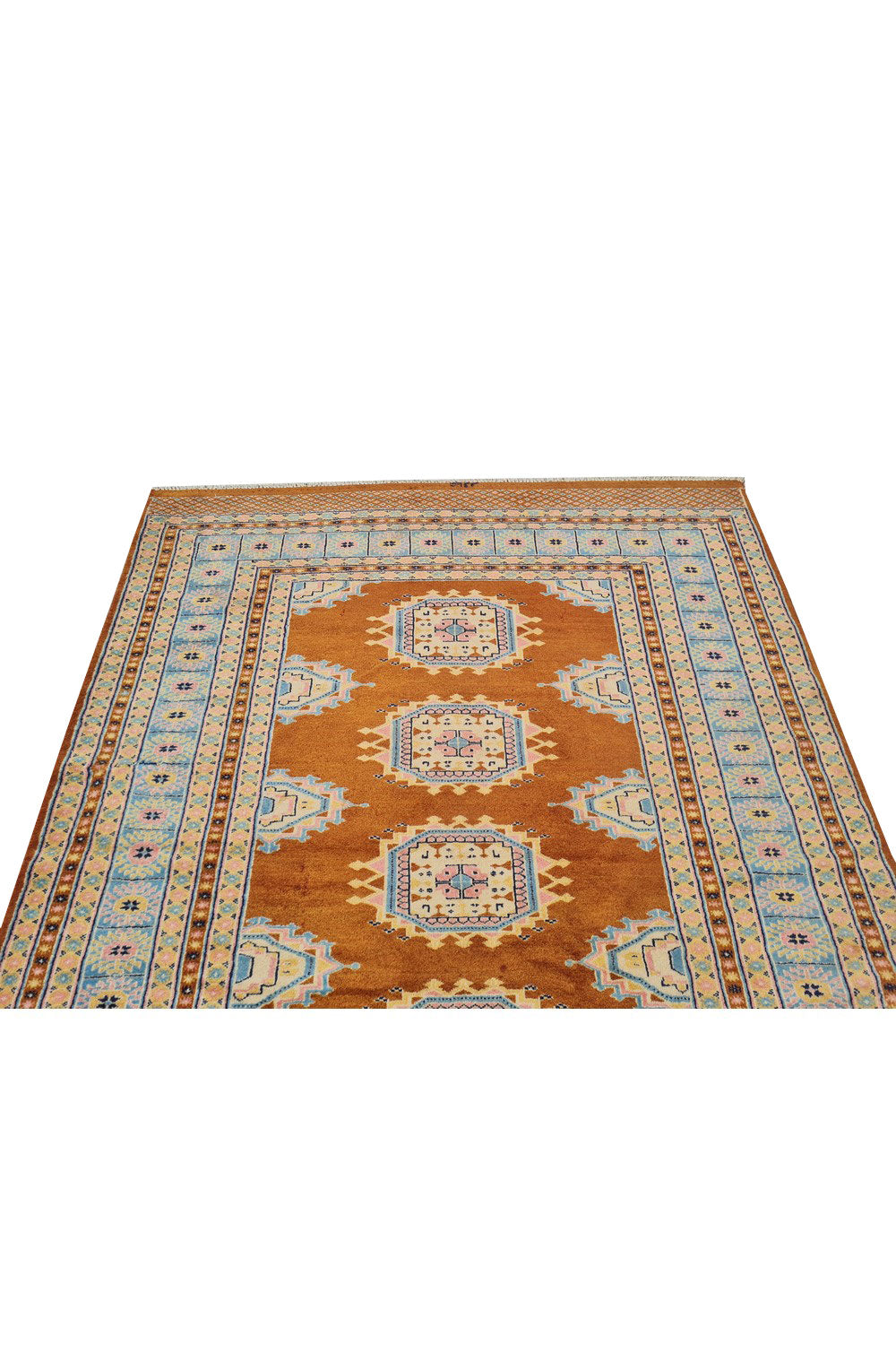 Authentic Hand Knotted Vintage Pakistani Bokhara Jhaldar Wool Area Rug 6 x 4 Ft (929 Ger-4)