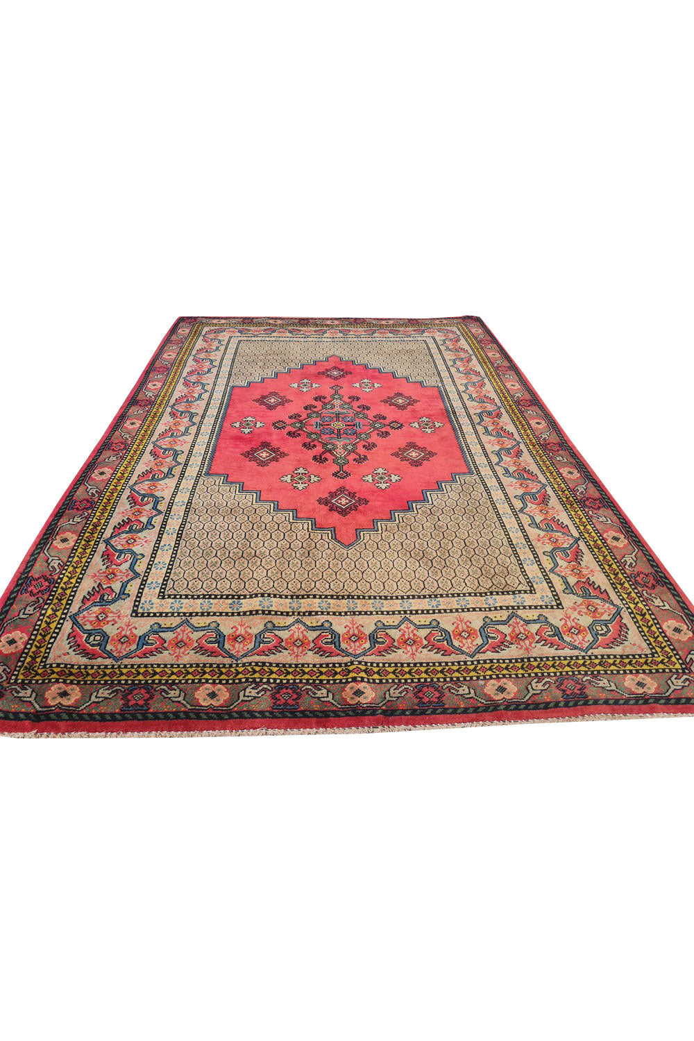 Authentic Hand Knotted Vintage Morocco Wool Area Rug 6 x 4 Ft (940 Ger-4)