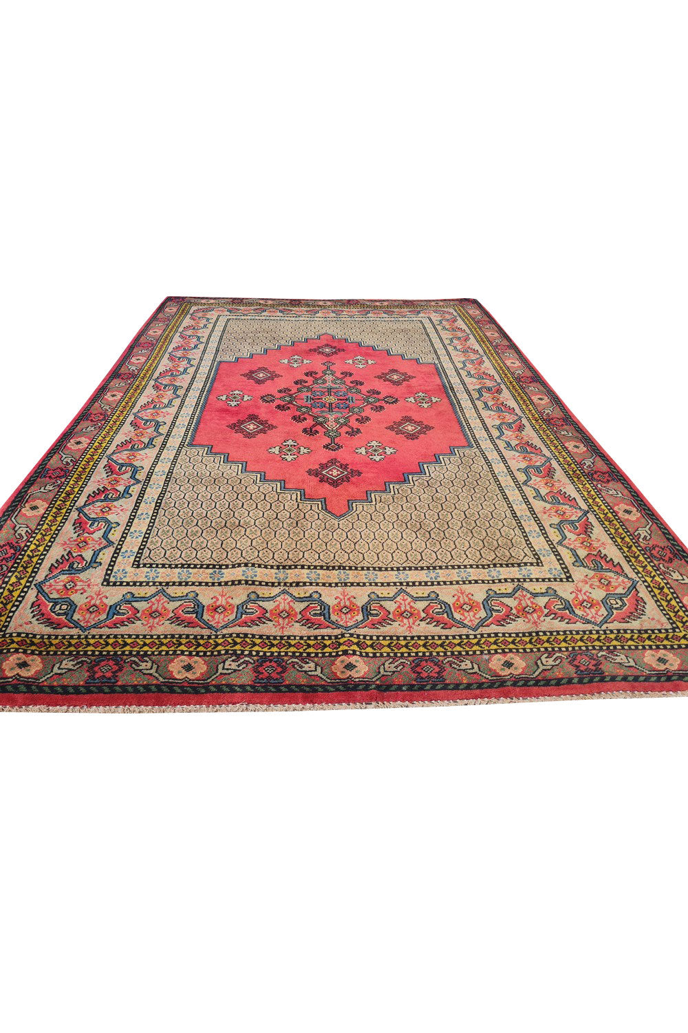 Authentic Hand Knotted Vintage Morocco Wool Area Rug 6 x 4 Ft (940 Ger-4)