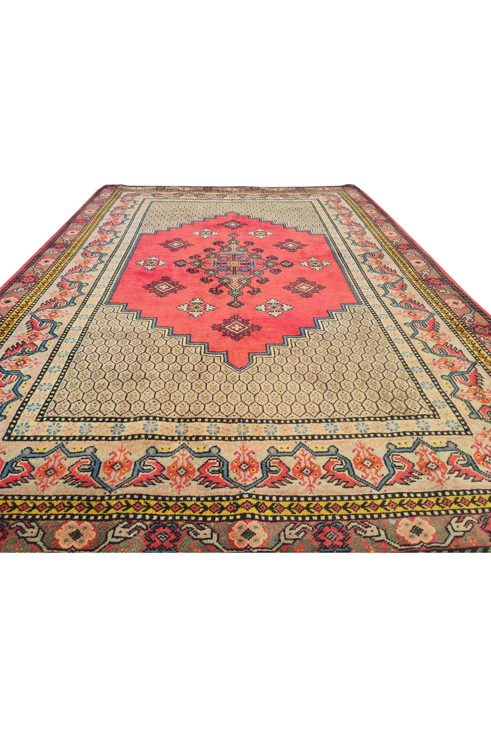 Authentic Hand Knotted Vintage Morocco Wool Area Rug 6 x 4 Ft (940 Ger-4)