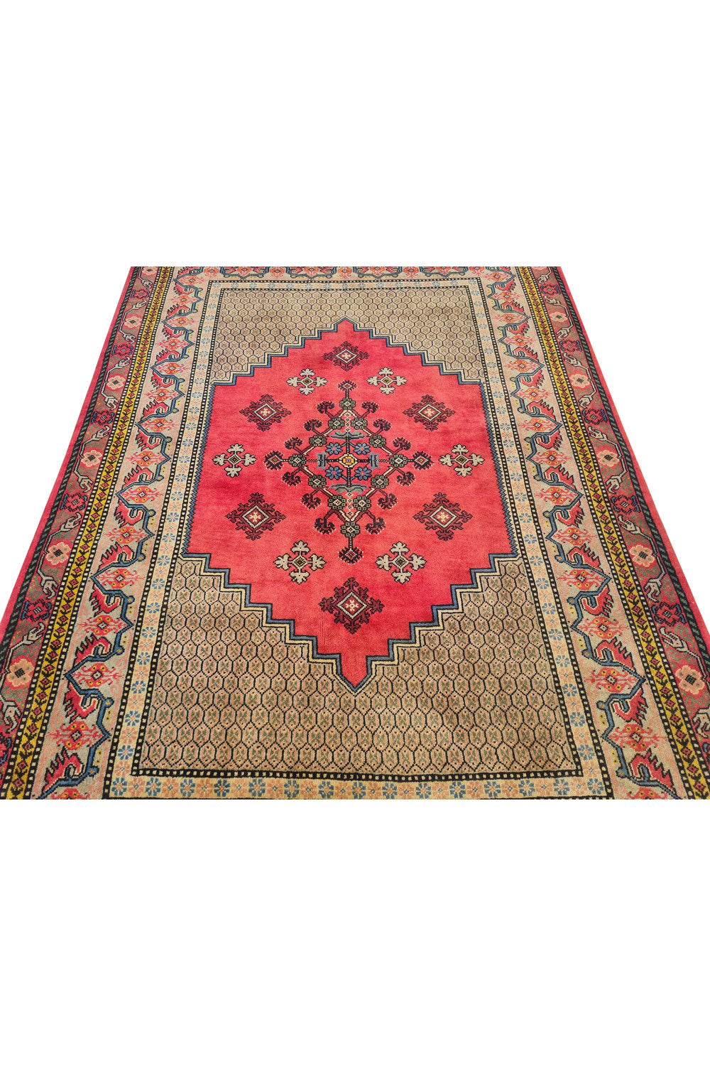 Authentic Hand Knotted Vintage Morocco Wool Area Rug 6 x 4 Ft (940 Ger-4)
