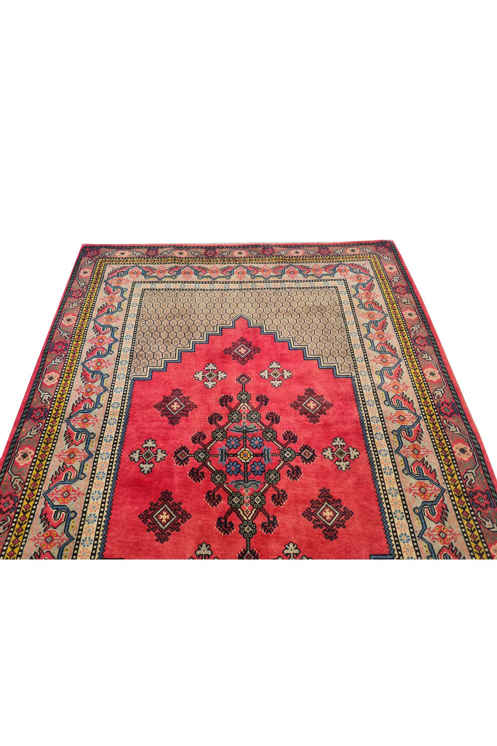 Authentic Hand Knotted Vintage Morocco Wool Area Rug 6 x 4 Ft (940 Ger-4)