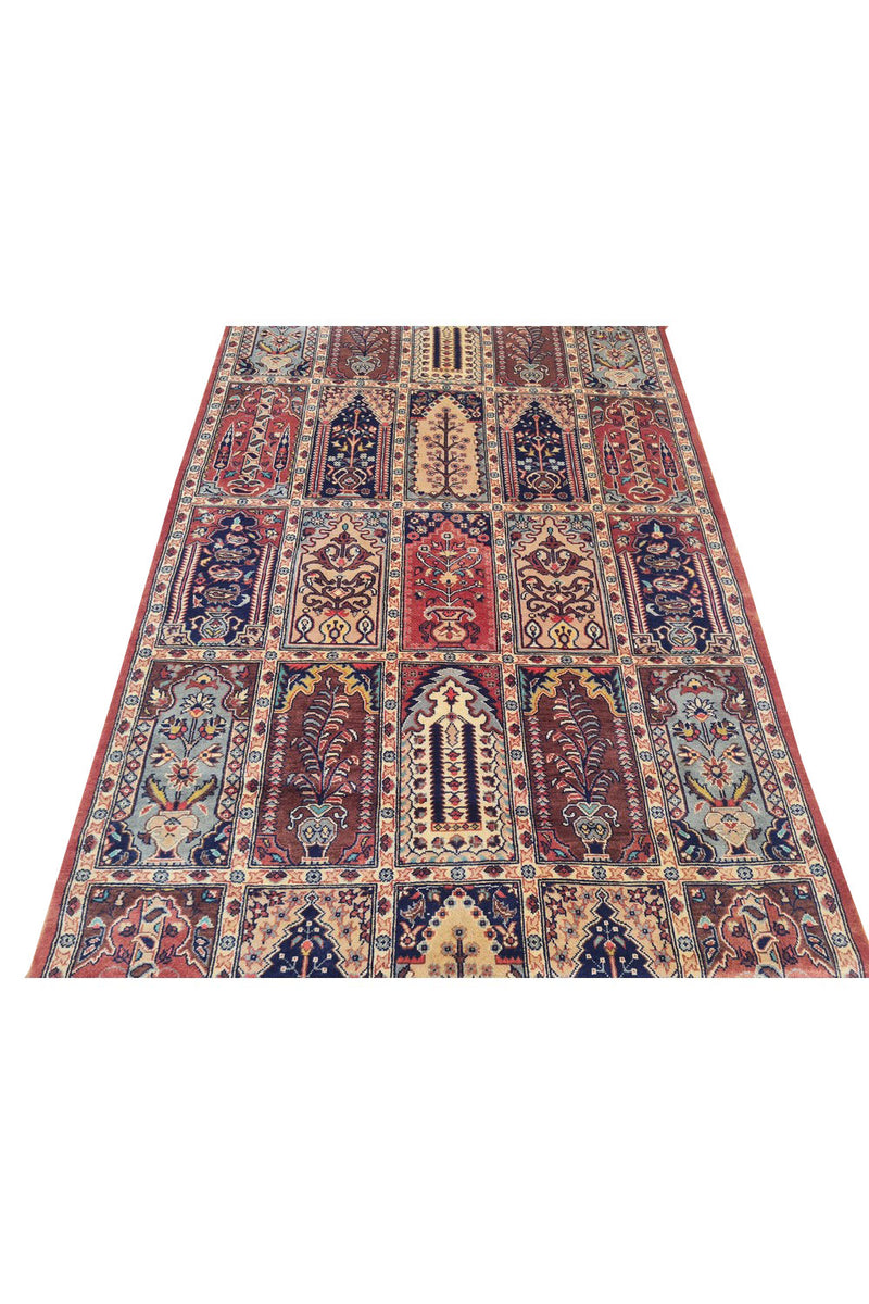 Authentic Hand Knotted Vintage Double knot Pictorial Wool Area Rug 6 x 3 Ft (941 Ger-4)