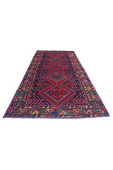 Authentic Hand Knotted Vintage Hamidoun Wool Area Rug 6.8 x 3.5 Ft