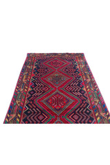 Authentic Hand Knotted Vintage Hamidoun Wool Area Rug 6.8 x 3.5 Ft