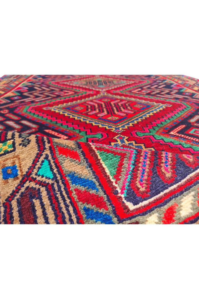 Authentic Hand Knotted Vintage Hamidoun Wool Area Rug 6.8 x 3.5 Ft
