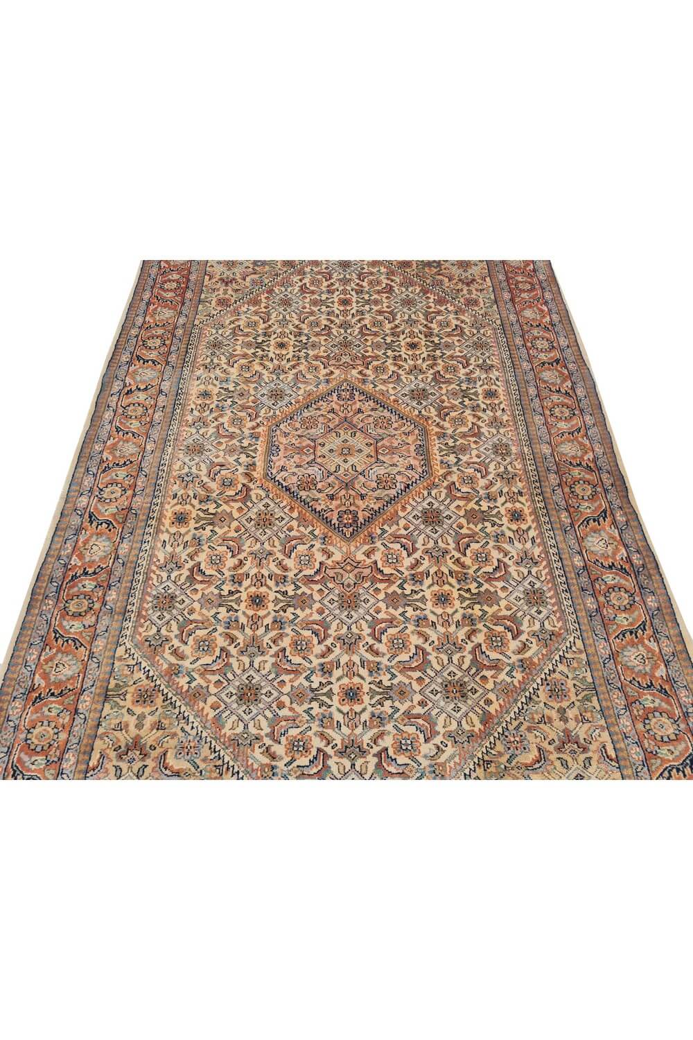 Authentic Hand Knotted Vintage Bijour Wool Area Rug 6 x 4 Ft