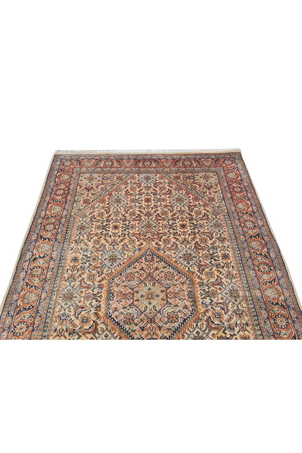 Authentic Hand Knotted Vintage Bijour Wool Area Rug 6 x 4 Ft