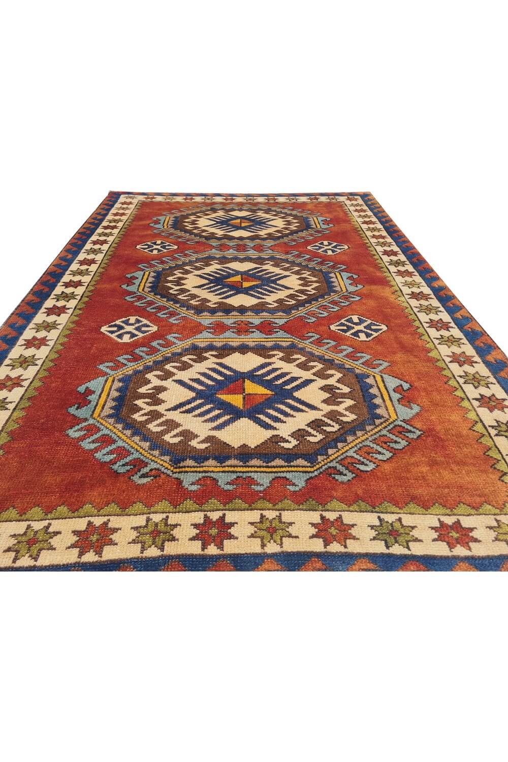 Authentic Hand Knotted Vintage Kurdi Wool Area Rug 6 x 4 Ft