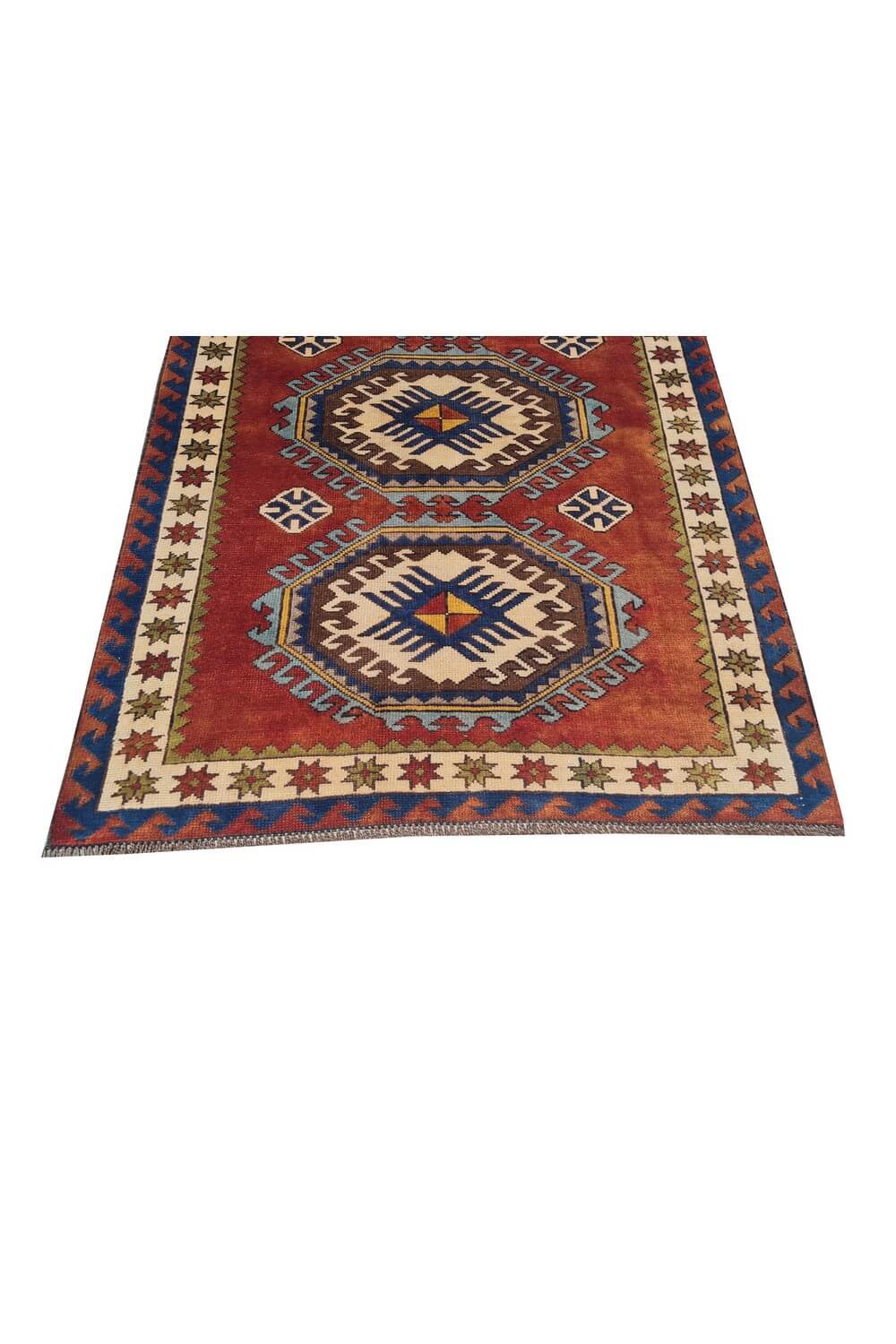 Authentic Hand Knotted Vintage Kurdi Wool Area Rug 6 x 4 Ft