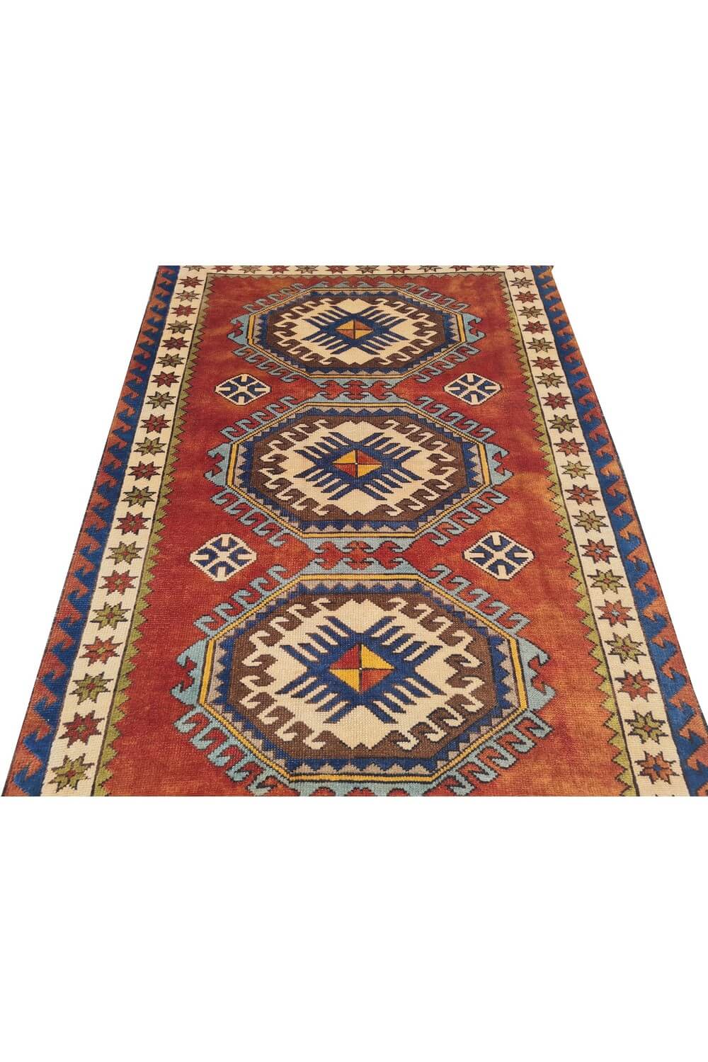 Authentic Hand Knotted Vintage Kurdi Wool Area Rug 6 x 4 Ft