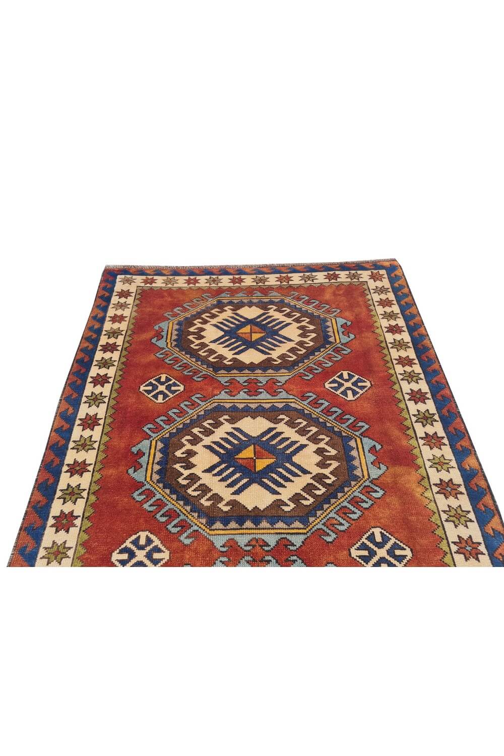 Authentic Hand Knotted Vintage Kurdi Wool Area Rug 6 x 4 Ft