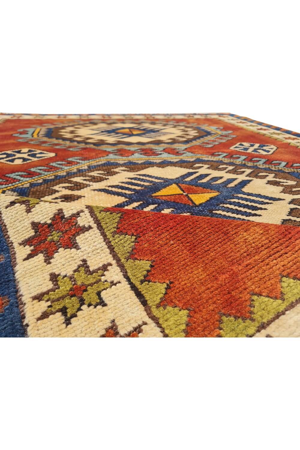 Authentic Hand Knotted Vintage Kurdi Wool Area Rug 6 x 4 Ft