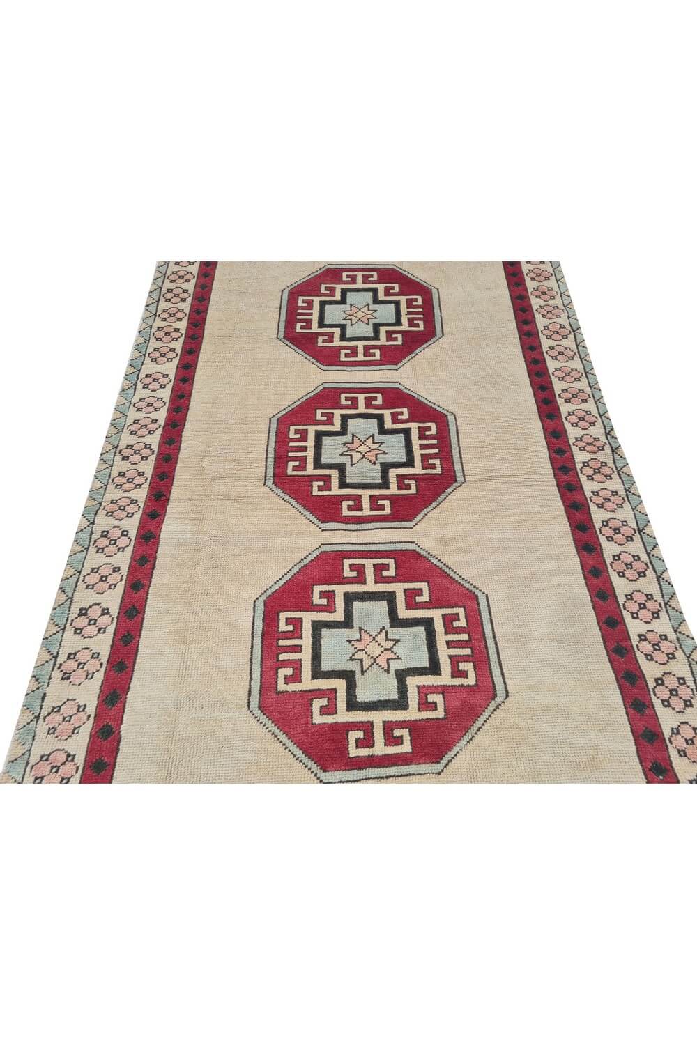 Authentic Hand Knotted Vintage Kurdi Wool Area Rug 6 x 4 Ft