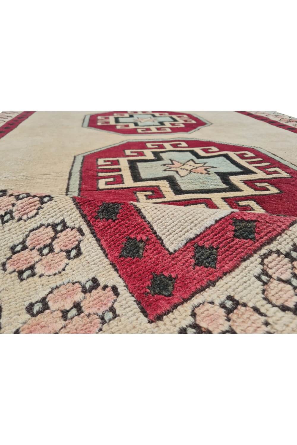 Authentic Hand Knotted Vintage Kurdi Wool Area Rug 6 x 4 Ft
