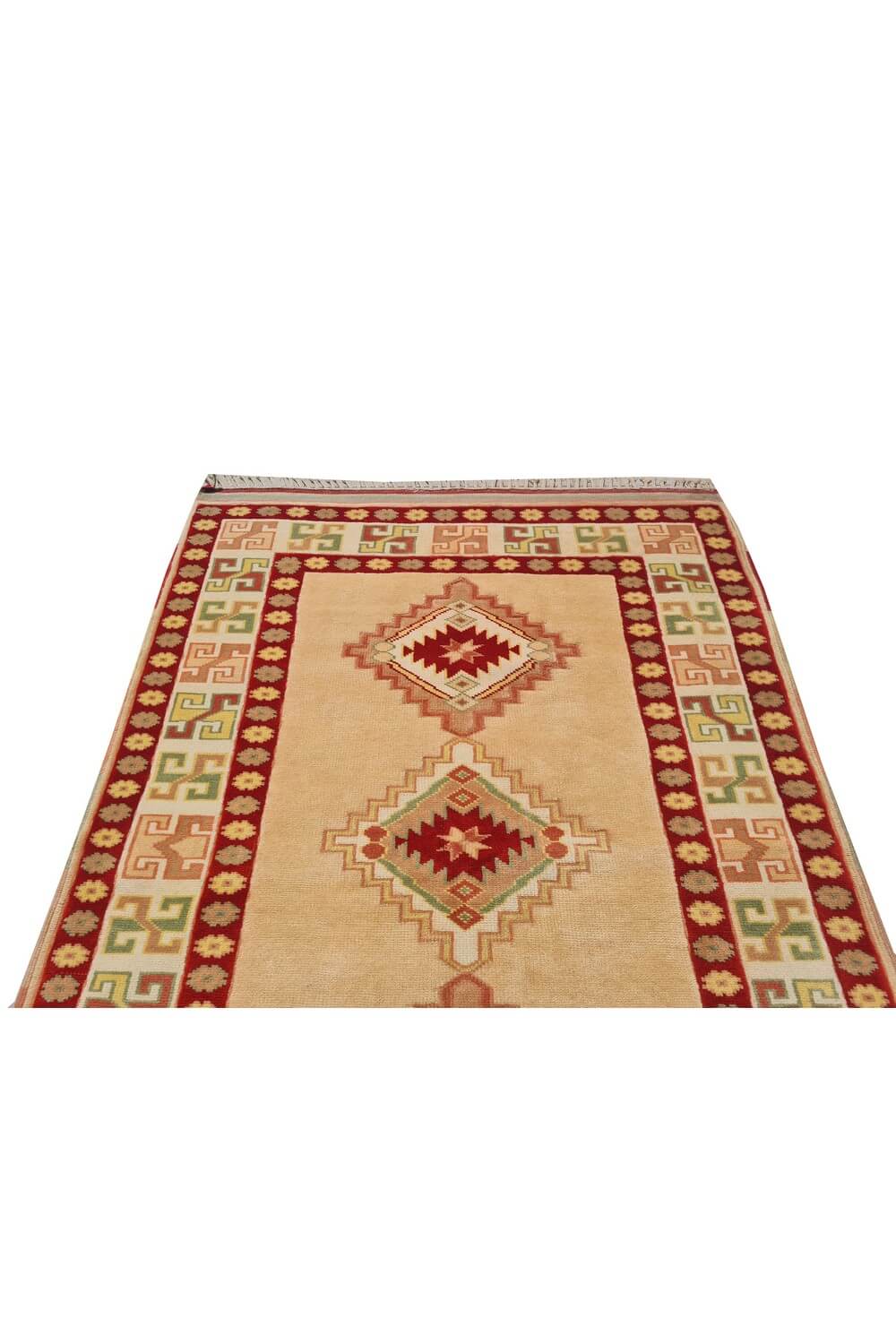 Authentic Hand Knotted Vintage Kurdi Wool Area Rug 5 x 4 Ft
