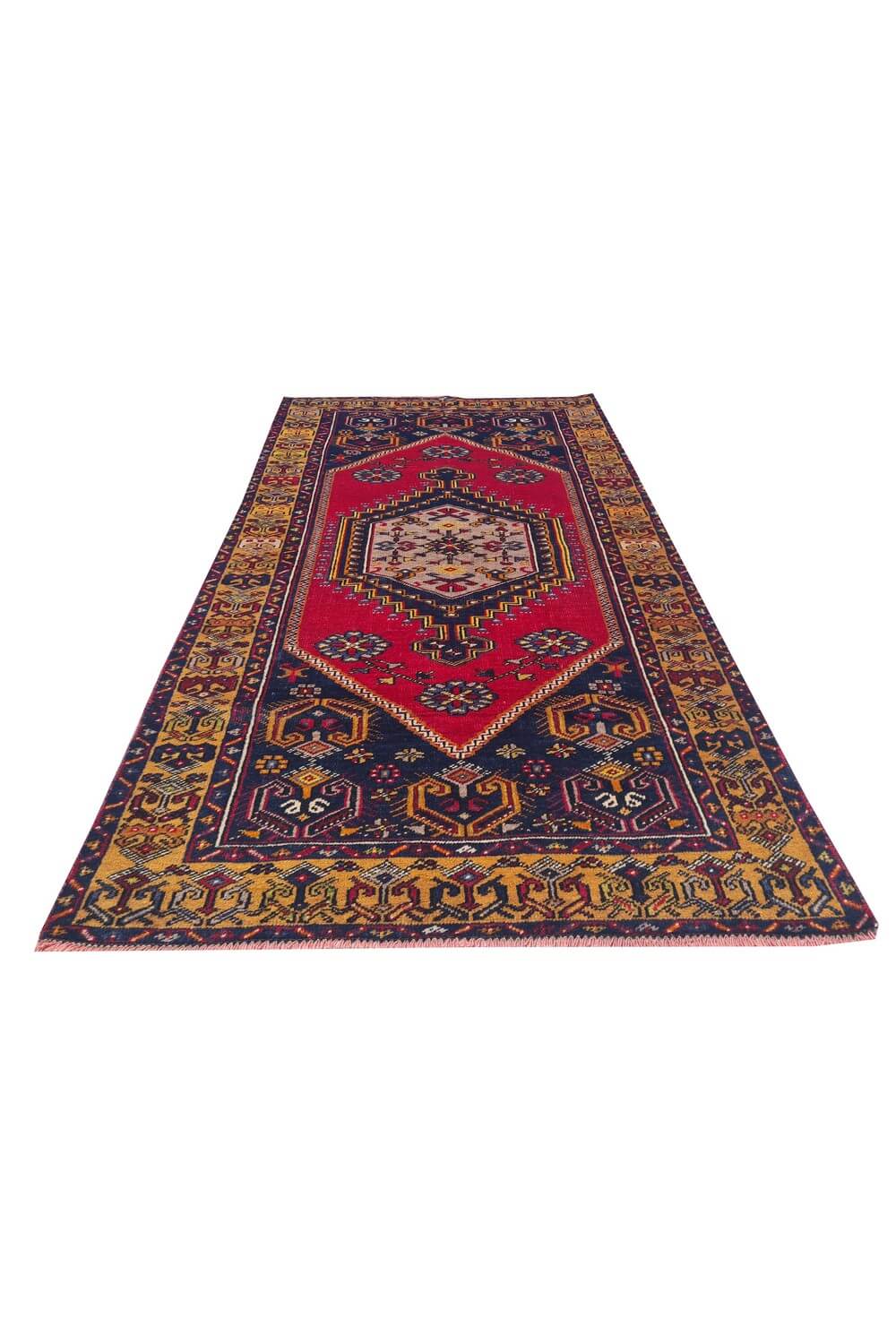 Authentic Hand Knotted Vintage Turkish Wool Area Rug 6 x 3 Ft