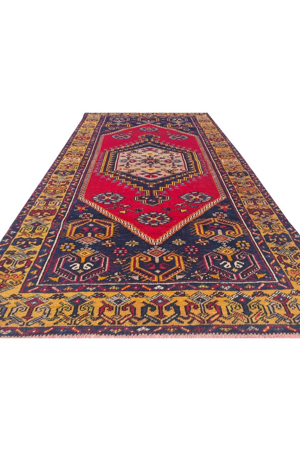 Authentic Hand Knotted Vintage Turkish Wool Area Rug 6 x 3 Ft