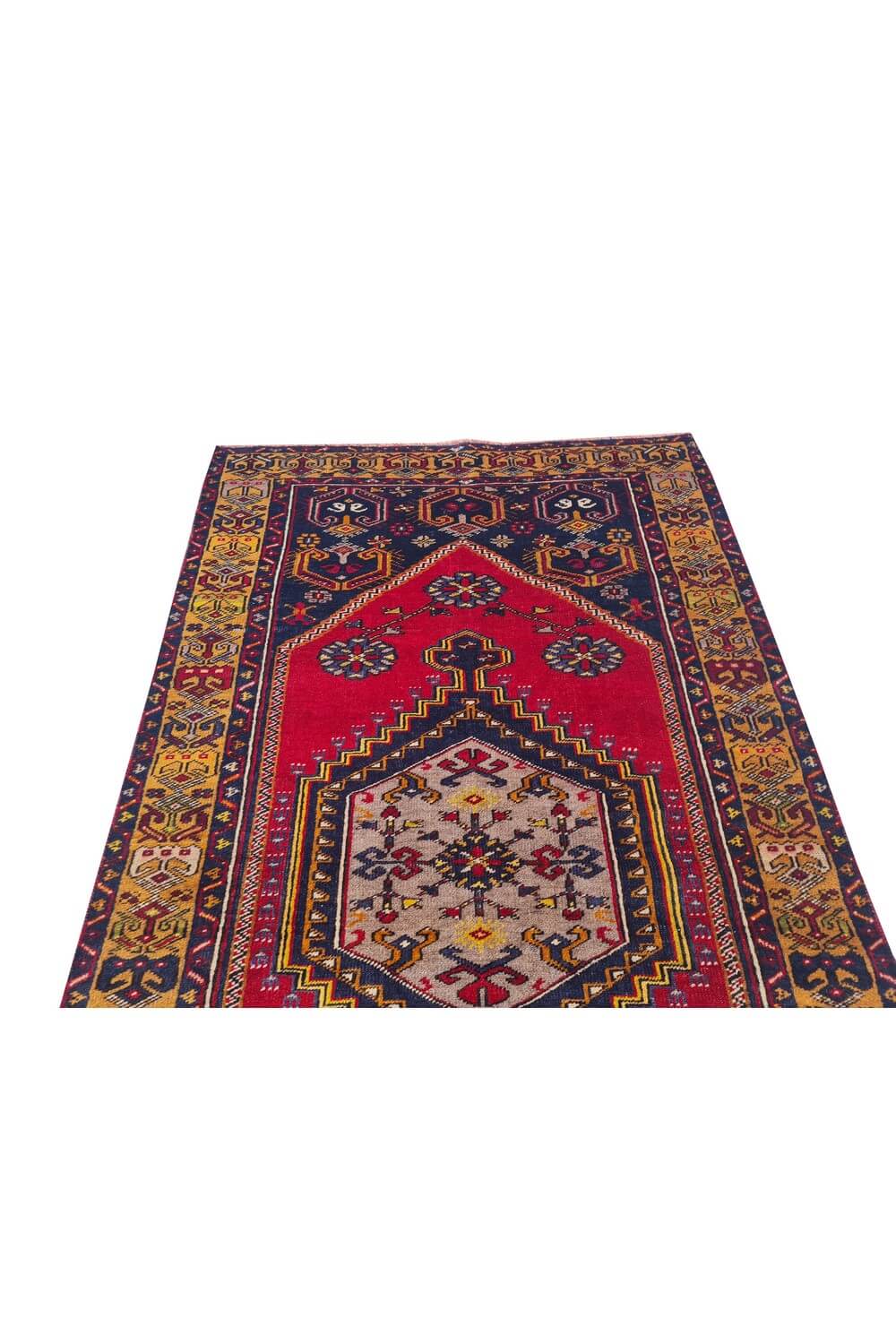 Authentic Hand Knotted Vintage Turkish Wool Area Rug 6 x 3 Ft