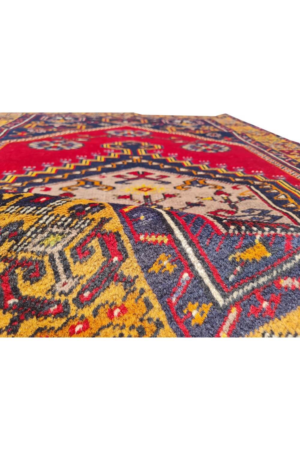 Authentic Hand Knotted Vintage Turkish Wool Area Rug 6 x 3 Ft