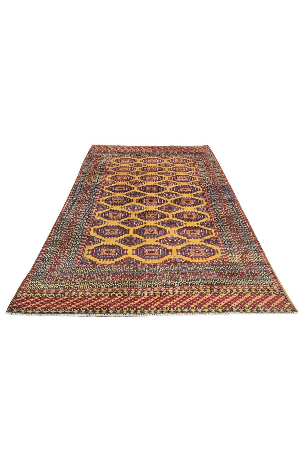 Authentic Hand Knotted Vintage Pakistani Bokhara jhaldar Wool Area Rug 6 x 4 Ft