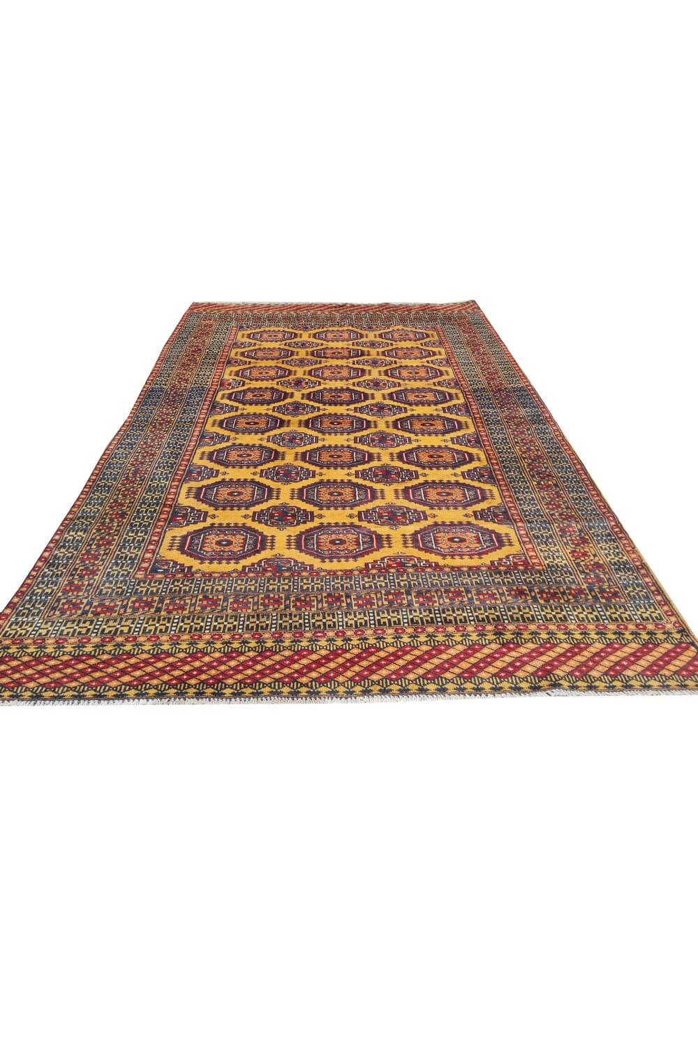 Authentic Hand Knotted Vintage Pakistani Bokhara jhaldar Wool Area Rug 6 x 4 Ft