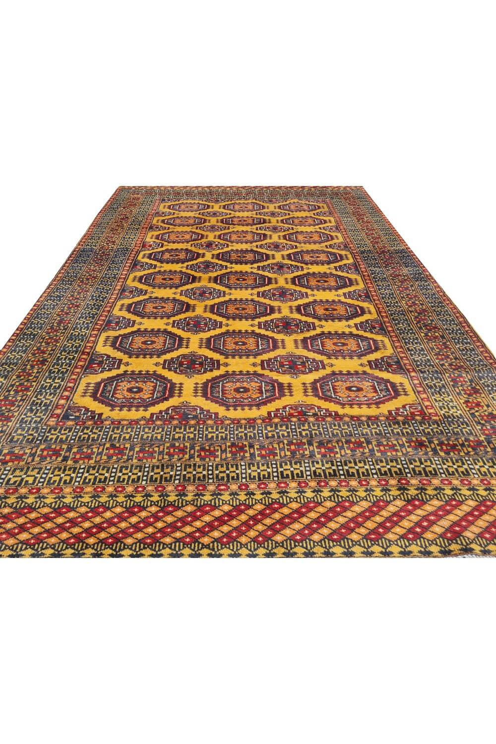 Authentic Hand Knotted Vintage Pakistani Bokhara jhaldar Wool Area Rug 6 x 4 Ft