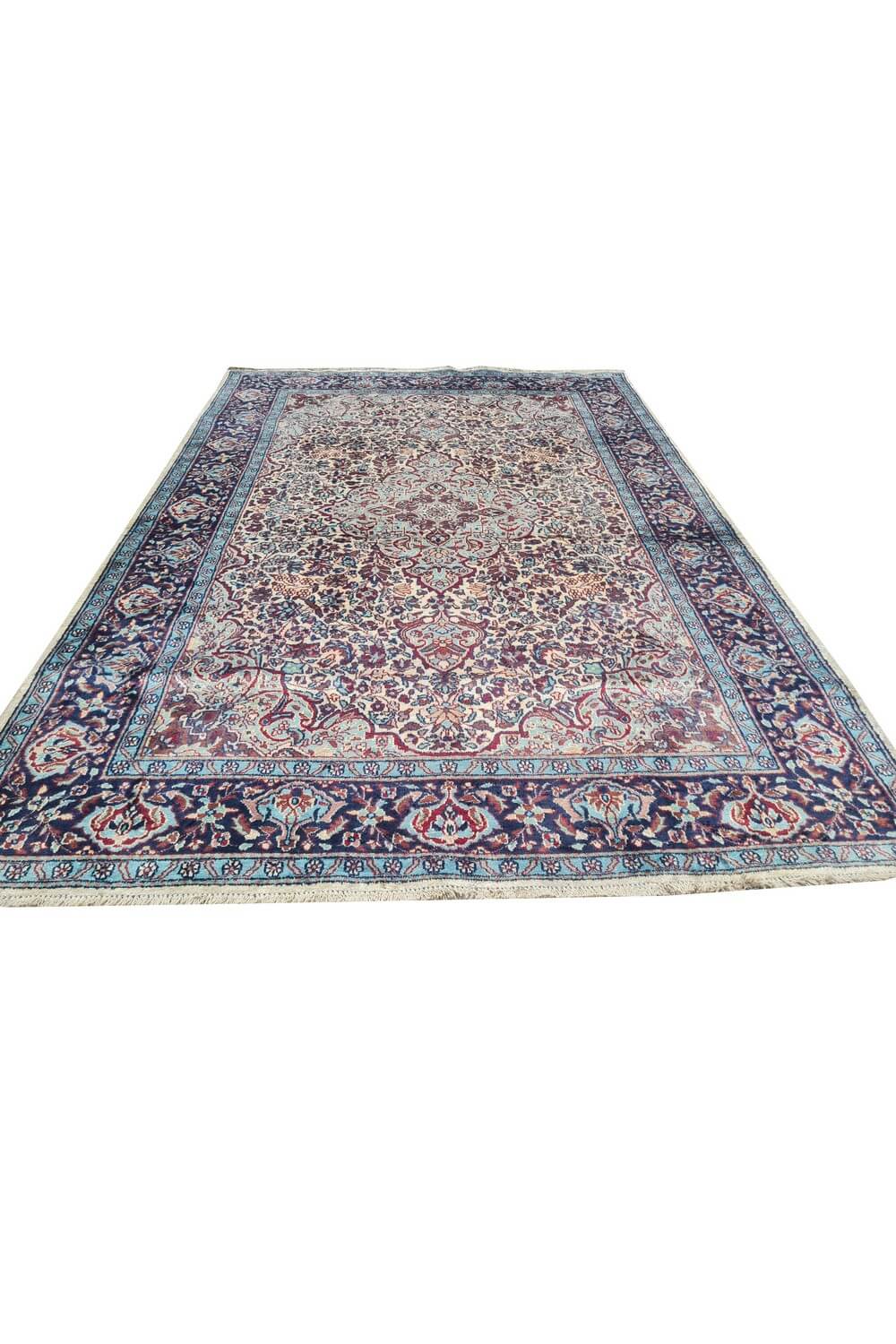 Authentic Hand Knotted Vintage Kashmir Wool Area Rug 6 x 4 Ft