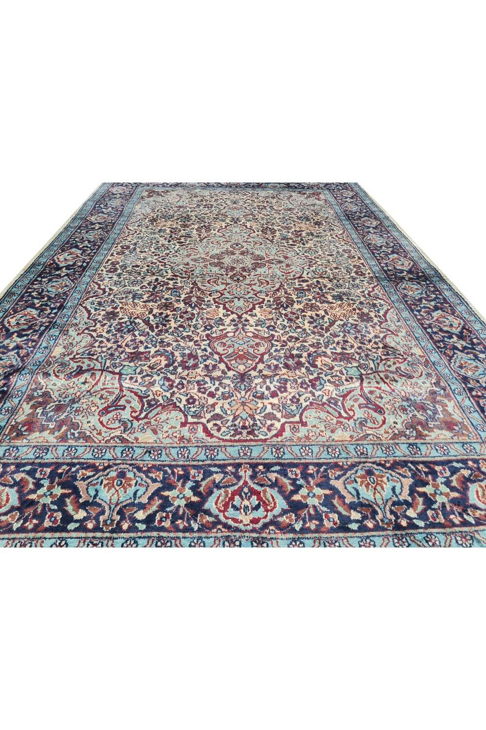 Authentic Hand Knotted Vintage Kashmir Wool Area Rug 6 x 4 Ft