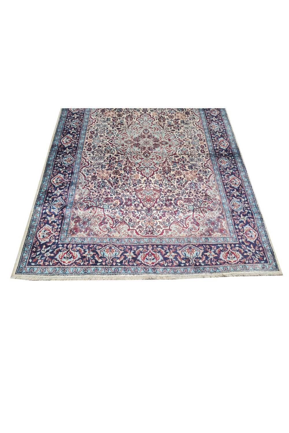 Authentic Hand Knotted Vintage Kashmir Wool Area Rug 6 x 4 Ft