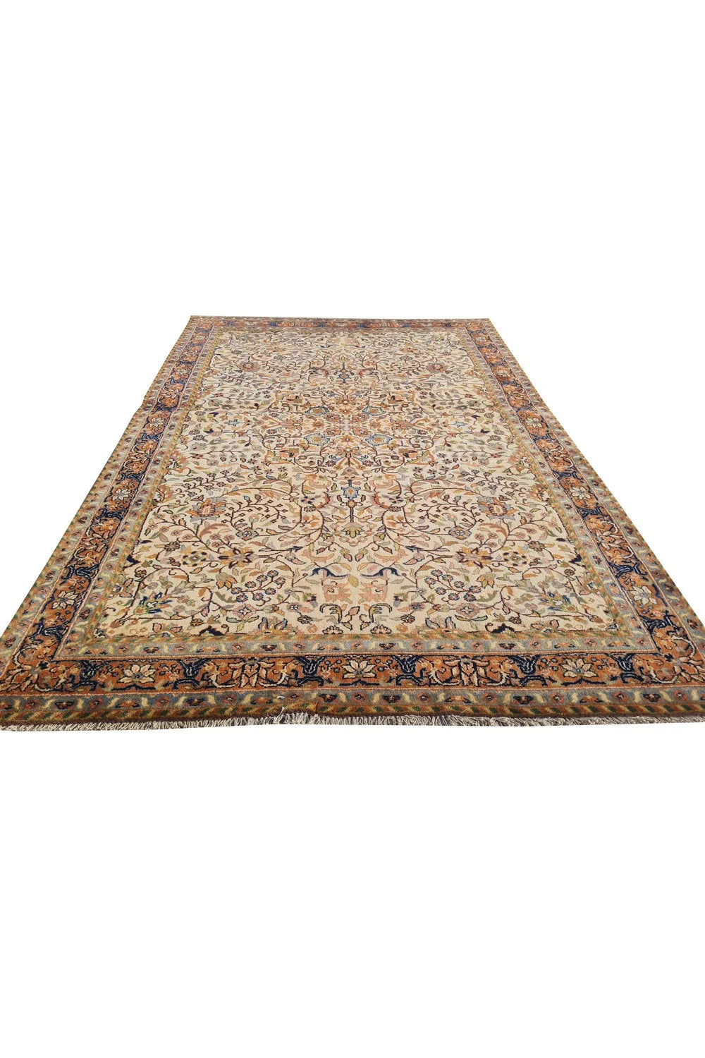 Amazing Hand Knotted Vintage Traditional Tribal Tabreez Wool Area Rug 7 x 4 Ft