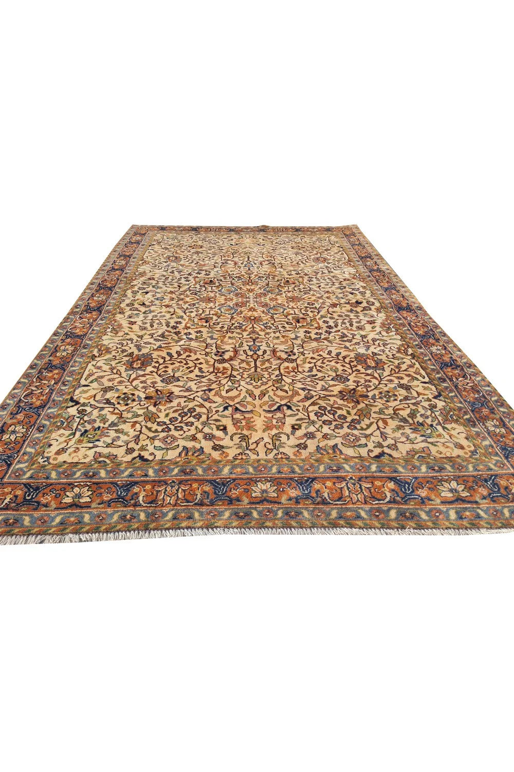 Amazing Hand Knotted Vintage Traditional Tribal Tabreez Wool Area Rug 7 x 4 Ft