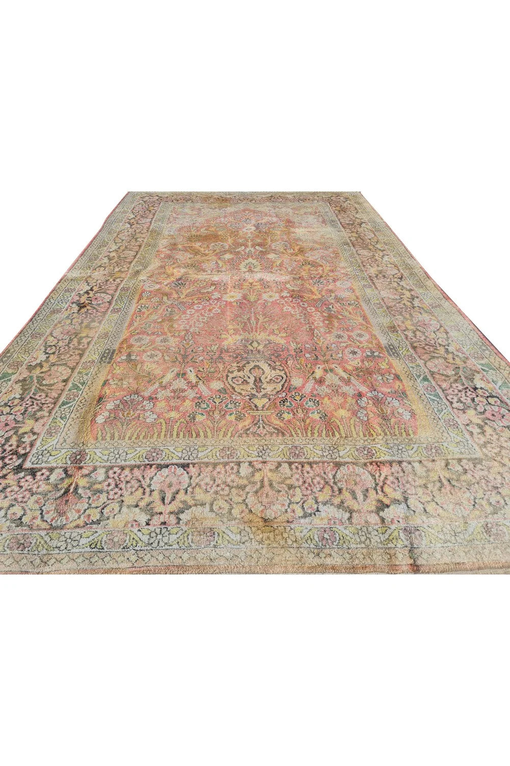 Amazing Hand Knotted Antique Traditional Tribal Kashmir Pictorial Silk Area Rug 6 x 4 Ft