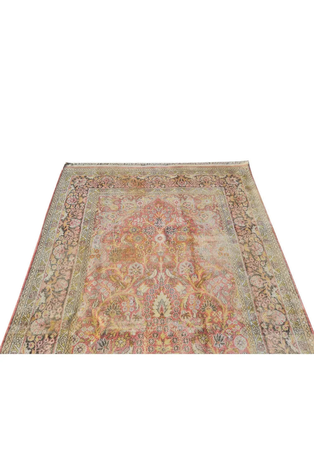 Amazing Hand Knotted Antique Traditional Tribal Kashmir Pictorial Silk Area Rug 6 x 4 Ft