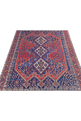 Amazing Hand Knotted Vintage Traditional Tribal Afshour Pictorial Wool Area Rug 6 x 5 Ft