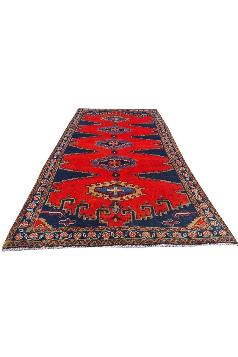 Amazing Hand Knotted Vintage Tribal Baghtiyaar Pictorial Wool Area Rug 7 x 4 Ft