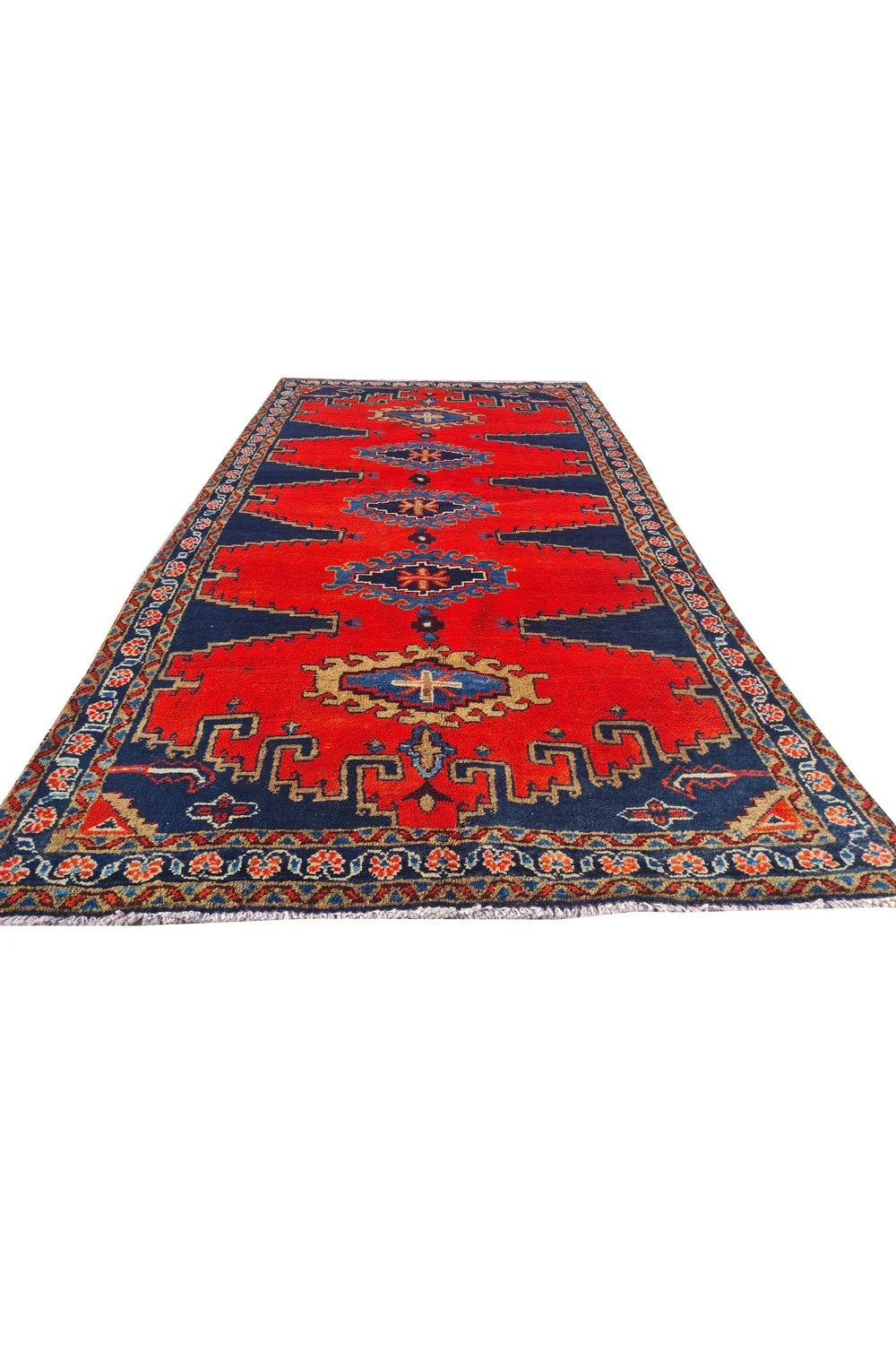 Amazing Hand Knotted Vintage Tribal Baghtiyaar Pictorial Wool Area Rug 7 x 4 Ft