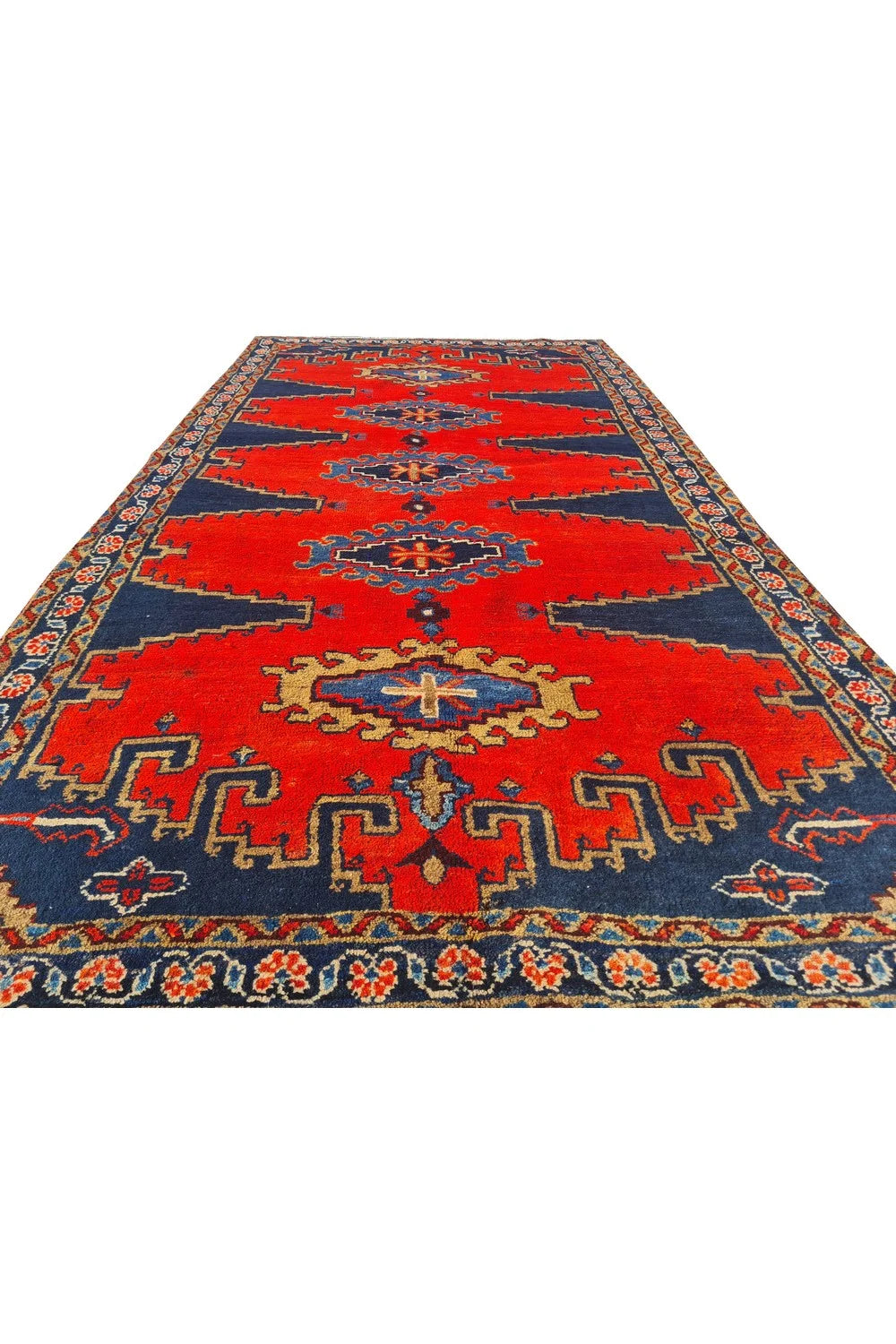 Amazing Hand Knotted Vintage Tribal Baghtiyaar Pictorial Wool Area Rug 7 x 4 Ft