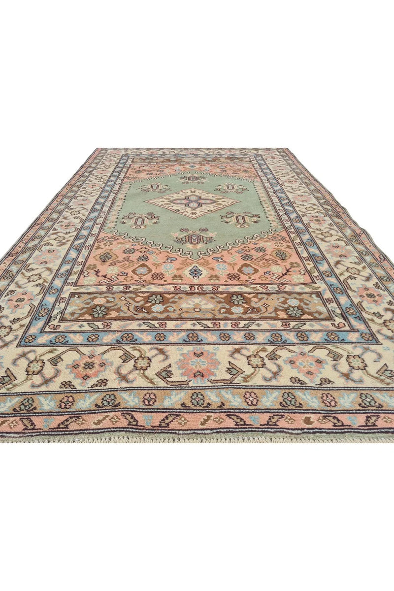 Amazing Hand Knotted Vintage Traditional Tribal Kurdi Pictorial Wool Area Rug 7 x 4 Ft