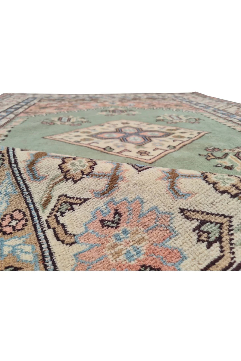 Amazing Hand Knotted Vintage Traditional Tribal Kurdi Pictorial Wool Area Rug 7 x 4 Ft
