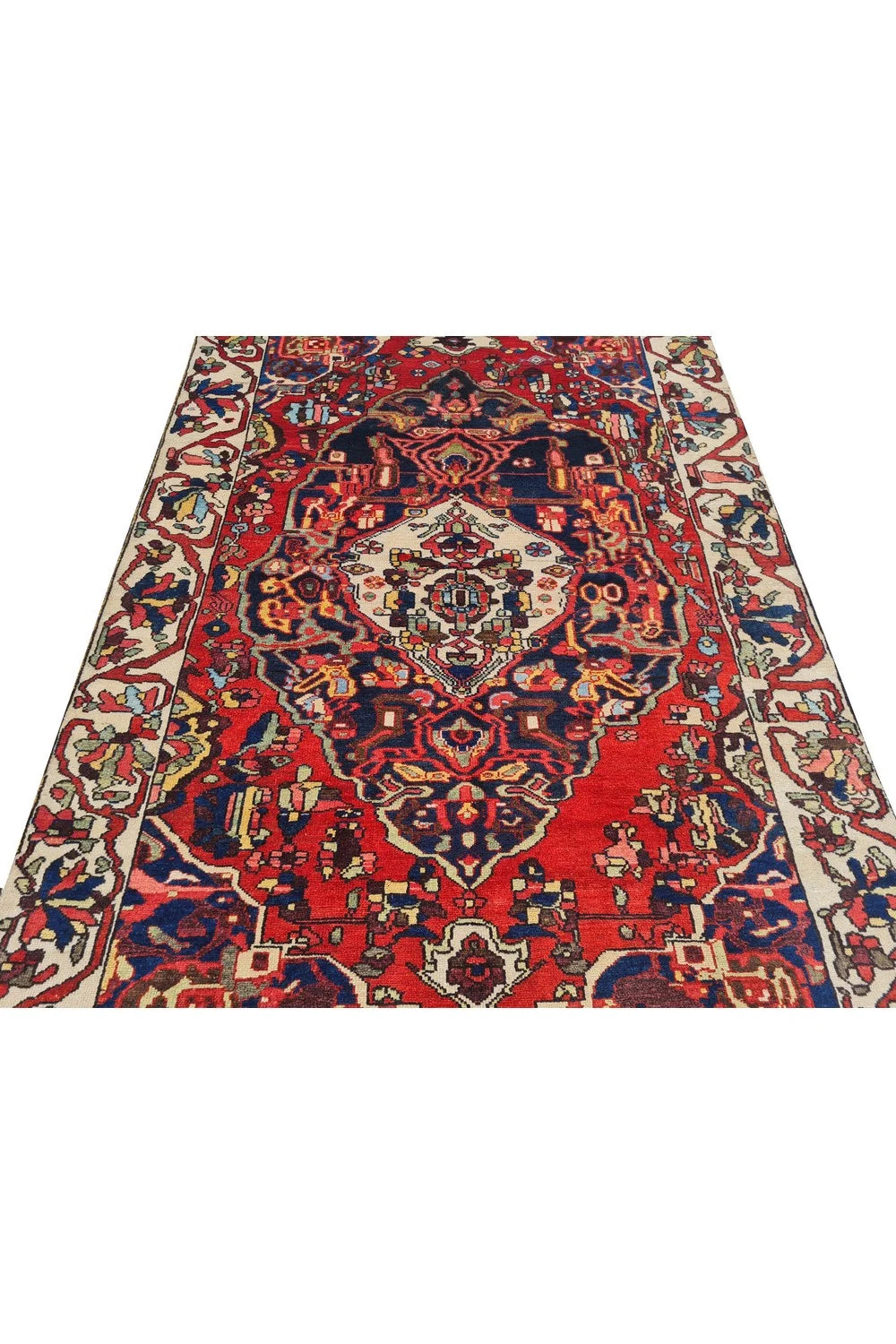 Amazing Hand Knotted Vintage Baghtiyaar Wool Area Rug 7 x 4 Ft