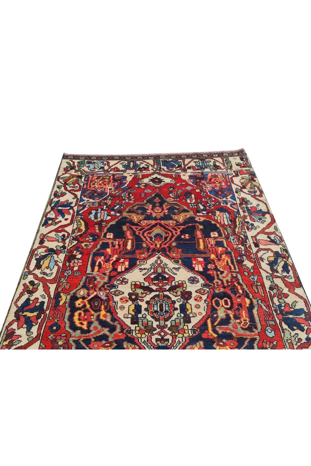 Amazing Hand Knotted Vintage Baghtiyaar Wool Area Rug 7 x 4 Ft