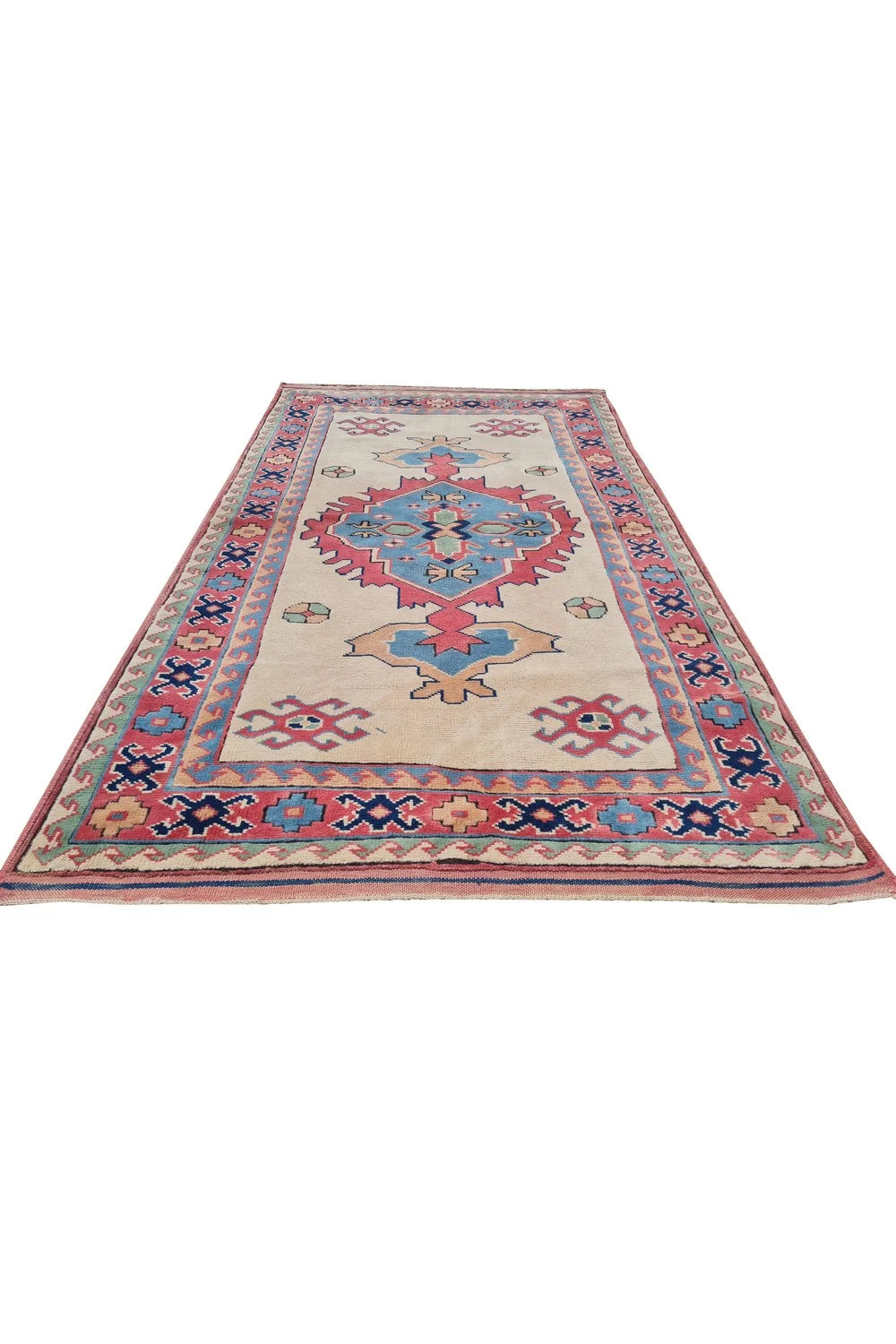 Amazing Hand Knotted Vintage Kurdi Wool Area Rug 7 x 4 Ft