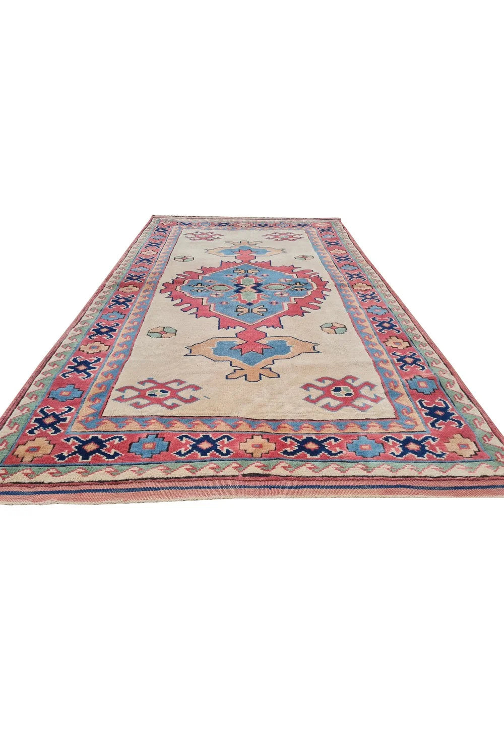 Amazing Hand Knotted Vintage Kurdi Wool Area Rug 7 x 4 Ft