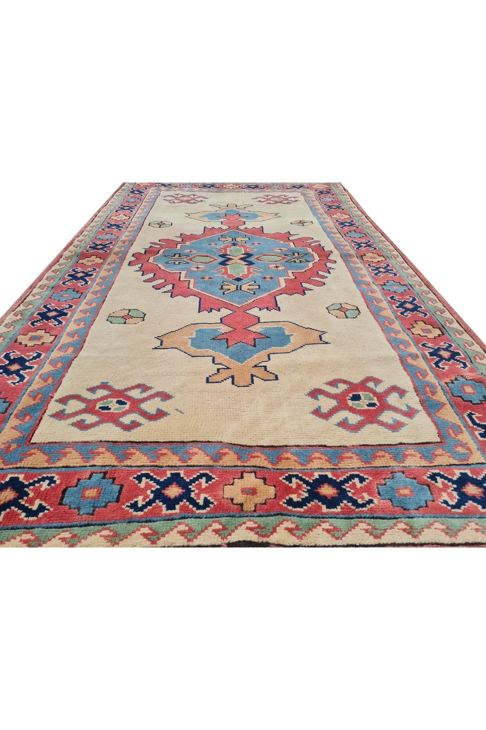 Amazing Hand Knotted Vintage Kurdi Wool Area Rug 7 x 4 Ft