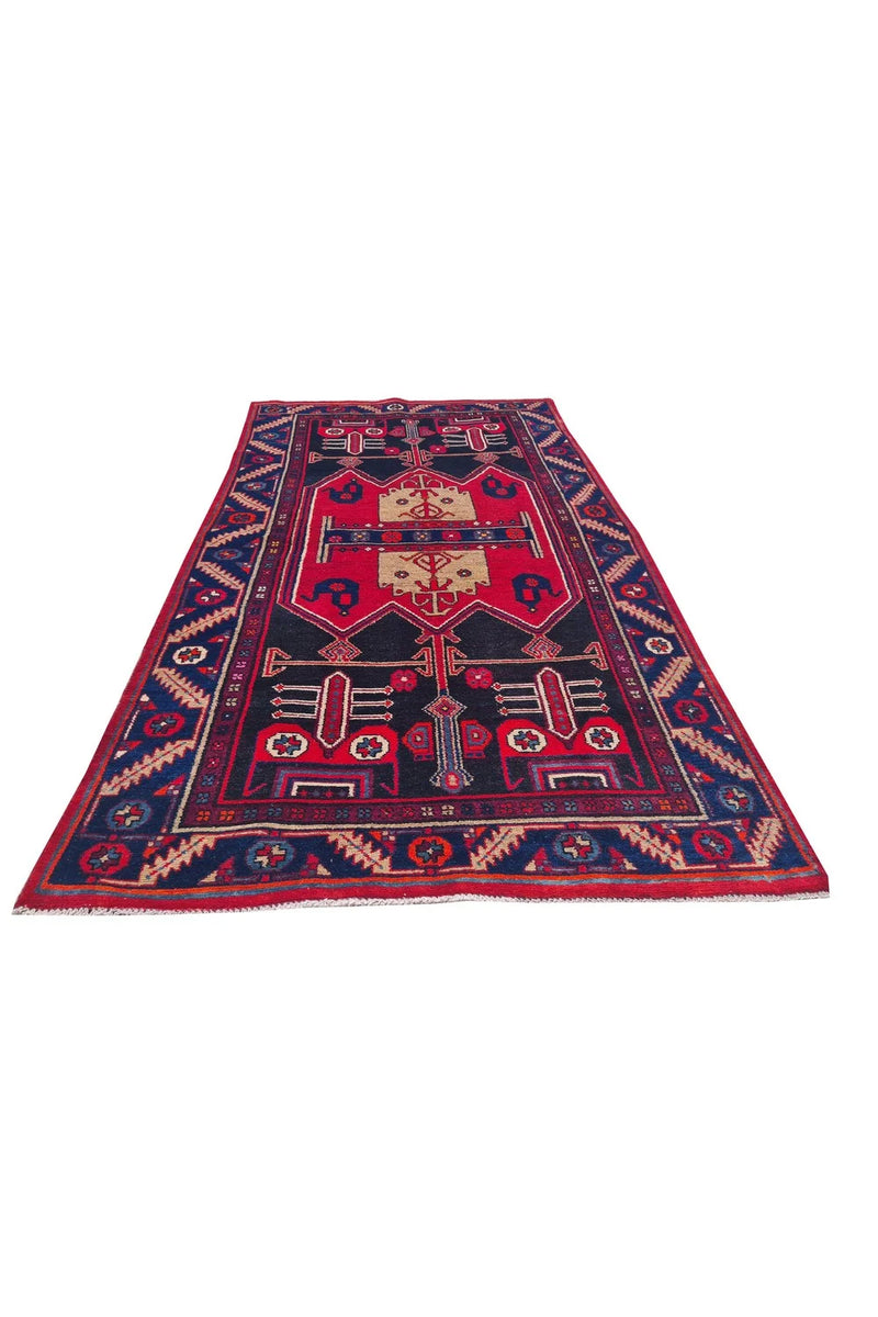 Amazing Hand Knotted Vintage Hamidoun Wool Area Rug 7 x 4 Ft