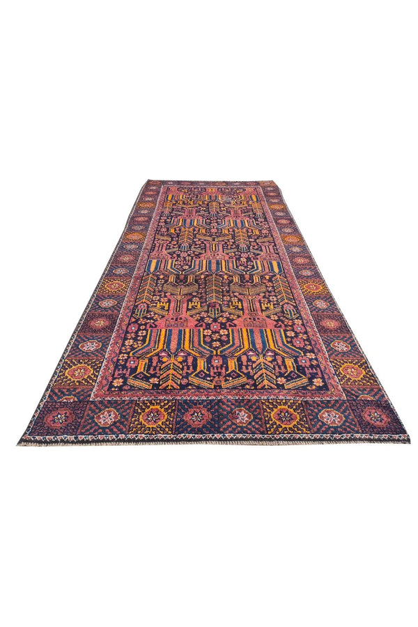 Amazing Hand Knotted Antique Sastan Pictorial Balouch Wool Area Rug 8 x 4 Ft