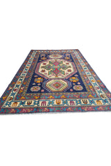 Authentic Hand Knotted Vintage Azarbaijan Wool Area Rug 7.0 x 4.10 Ft (1166 Ger-4)